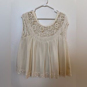 Free People Cream Lace Blouse